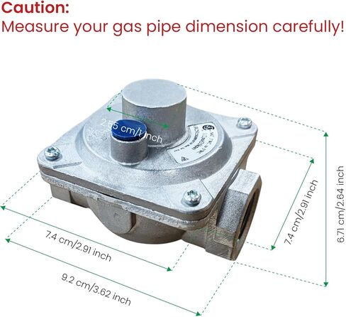 3/4" NPT Natural Gas Pressure Regulator Outlet 3" inlet 6" Water Column Range，Commercial Grade Gas Regulator for HVAC, Boilers, Grills and Industrial Applications in Saudi Arabia