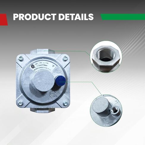 3/4" NPT Natural Gas Pressure Regulator Outlet 3" inlet 6" Water Column Range，Commercial Grade Gas Regulator for HVAC, Boilers, Grills and Industrial Applications in Saudi Arabia