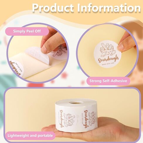 800 Pcs Sourdough Bread Stickers 2 Inch Baked with Love Label Stickers Round Bread Bag Sealing Stickers for Baked Goods Packaging Supplies in Saudi Arabia