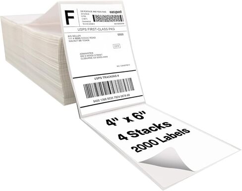 4"x6" Direct Thermal Shipping Labels, White Perforated & Strong Adhesive Direct Thermal Labels, Waterproof and Scratch-Resistant, Compatible with DYMO 4XL and Zebra, NOT Fit 5XL(10 Rolls, 2200 Labels) in Saudi Arabia