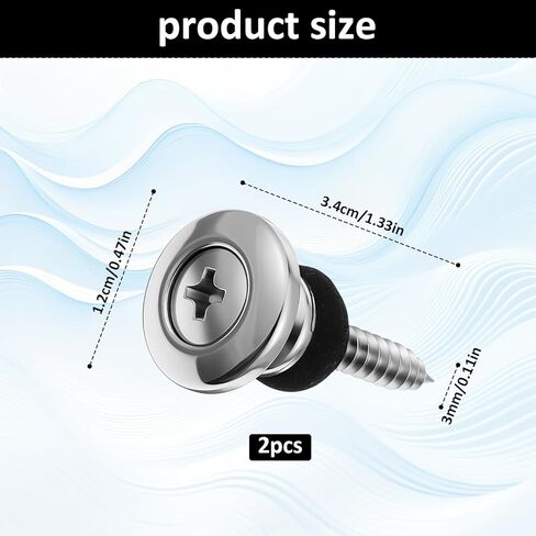 2 PCS Guitar Strap Buttons Locks, Ukulele Strap Buttons Electric Guitars Straps Lock Silver, Electric Guitars Straps Locks, Mushrooms Head Button for Guitar Bass Ukulele in Kuwait