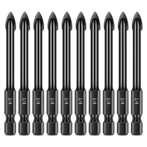 1/4 '' الحفر الخرسانية بت ، 10pcs مجموعة الحفر الماسونية مجموعة لبلاط/السيراميك/الطوب/الزجاج/الأسمنت/البلاستي in Kuwait