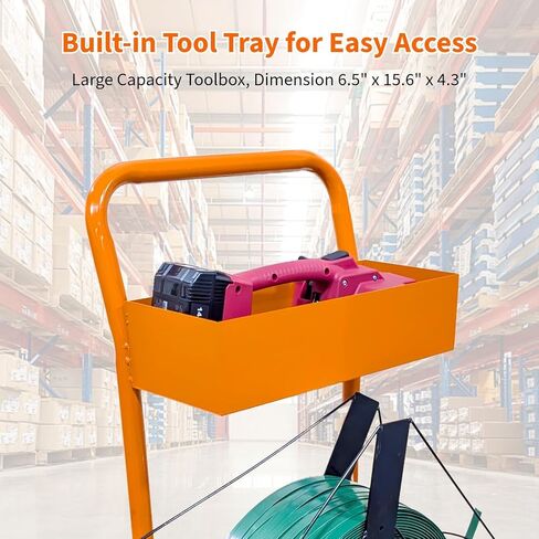 عربة الربط والموزع، عربة ربط متنقلة شديدة التحمل لـ 8 بوصات و16 بوصة من البوليستر الأساسي، أشرطة PET وPP، محطة حامل ملفات التغليف الصناعية مع صينية الأدوات والعجلات in Kuwait