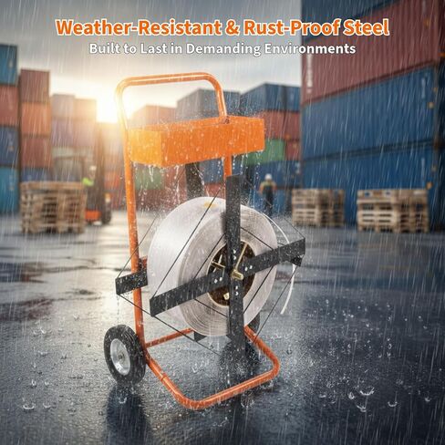 عربة الربط والموزع، عربة ربط متنقلة شديدة التحمل لـ 8 بوصات و16 بوصة من البوليستر الأساسي، أشرطة PET وPP، محطة حامل ملفات التغليف الصناعية مع صينية الأدوات والعجلات in Kuwait