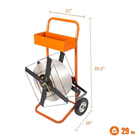عربة الربط والموزع، عربة ربط متنقلة شديدة التحمل لـ 8 بوصات و16 بوصة من البوليستر الأساسي، أشرطة PET وPP، محطة حامل ملفات التغليف الصناعية مع صينية الأدوات والعجلات in Kuwait
