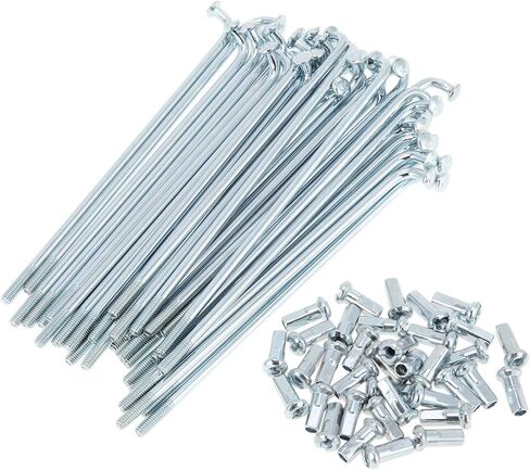 1 Set Universal Bicycle Spokes 12G 92mm Length Bike Wheel Spokes Nipple Silver Tone Carbon Steel Galvanized in Saudi Arabia