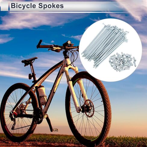 1 Set Universal Bicycle Spokes 12G 92mm Length Bike Wheel Spokes Nipple Silver Tone Carbon Steel Galvanized in Saudi Arabia
