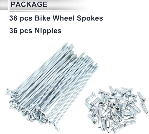 1 Set Universal Bicycle Spokes 12G 92mm Length Bike Wheel Spokes Nipple Silver Tone Carbon Steel Galvanized in Saudi Arabia