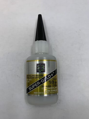 Bob Smith Industries Foam Safe Super-Gold+ CA Glue, Gap Filling Medium Adhesive,(Black Cap) 1/2oz Bottle, Clear, 100% Foam Safe, Hobby Bolts, BSI, Made in The USA. in Saudi Arabia
