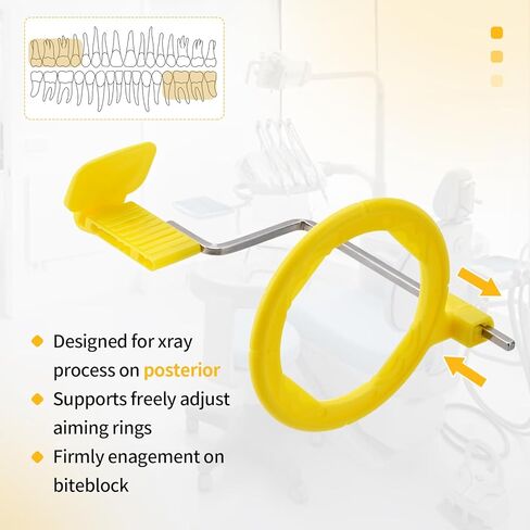 PER4MANCE Dental X-Ray Indicator Arms and Aiming Rings for Posterior Imaging, Pack of 5, Yellow, Fully Autoclavable in Kuwait