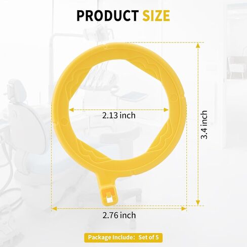 PER4MANCE Dental X-Ray Indicator Arms and Aiming Rings for Posterior Imaging, Pack of 5, Yellow, Fully Autoclavable in Kuwait