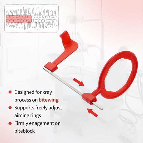 PER4MANCE Dental X-Ray Indicator Arms and Aiming Rings for Bitewing Imaging, Pack of 5, Red, Fully Autoclavable in Kuwait