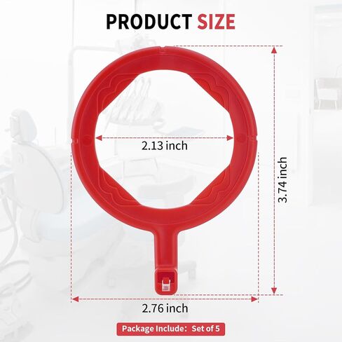 PER4MANCE Dental X-Ray Indicator Arms and Aiming Rings for Bitewing Imaging, Pack of 5, Red, Fully Autoclavable in Kuwait