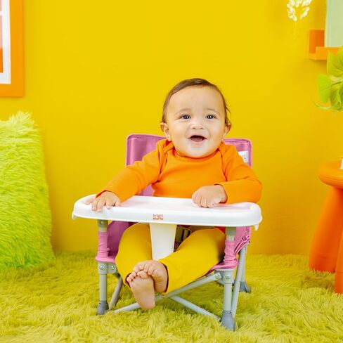 Bright Starts Disney Stitch Pop 'N Sit Portable Booster, Indoor/Outdoor Use, Floor Seat with Feeding Tray, Blue, 6 Mos - 3 Yrs in Saudi Arabia