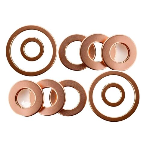M5/6/8/10/12/14/16/18/20/24/27/34 Boat Flat Solid Pure Copper Washer Crush Sealing O-Ring Spacers Gasket DIN7603(M8x14x1(55pcs)) in Saudi Arabia
