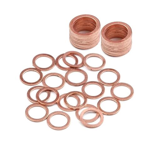 20/50PCS Copper Washer Set Flat Ring Gasket Sump Plug Seal O-Ring Kit M5-/24 10 * 14 * 1MM Boat Motorcycle Accessories(10X14X1mm,20PCS) in Saudi Arabia