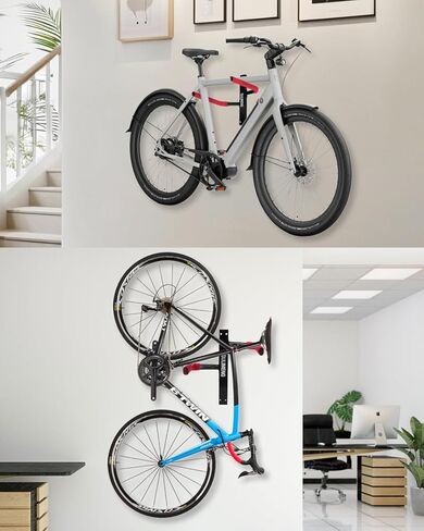 حامل دراجة مثبت على الحائط - تخزين أفقي داخلي للدراجات بأذرع مرنة - يحمل دراجة واحدة - شماعة آمنة ومأمونة للطرق والجبال والحصى والهجين - للمرآب والشقق والسقيفة in Kuwait