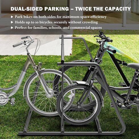 10 رف الدراجة 61 بوصة الثقيلة مزدوجة الجانب شبكة الدراجة حامل مسحوق المغلفة الصلب دراجة موقف للسيارات المرآب المدرسة ساحة الشارع الاستخدام التجاري في الهواء الطلق in Kuwait