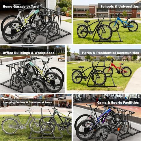 10 رف الدراجة 61 بوصة الثقيلة مزدوجة الجانب شبكة الدراجة حامل مسحوق المغلفة الصلب دراجة موقف للسيارات المرآب المدرسة ساحة الشارع الاستخدام التجاري في الهواء الطلق in Kuwait