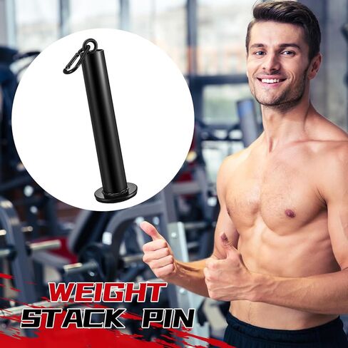 Lasnten 2 Set Weight Loading Pin with Clip Heavy Duty Attachment Fit 2 Inch Weight Plate for LAT Cable Pulley System Gym(Classical,1.9'' D X 12.6'' H) in Kuwait