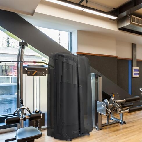 غطاء لمعدات الصالة الرياضية المنزلية Speediance، غطاء نظام الصالة الرياضية المنزلي الذكي المقاوم للماء، واقي معدات اللياقة البدنية لتدريب القوة لآلة كابل التمارين المنزلية - 28 بوصة طول × 15 بوصة عرض × 71 بوصة ارتفاع، أسود in Kuwait