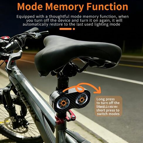 LED Dynamic Demon Eyes Bike Tail Light, 2026 Upgraded No APP Waterproof Type-C Smart 3D Lens Bicycle Tail Light with 20 Models Remote Control, LED Devil Eyes TailLight for Cycling, Motorcycle in Kuwait