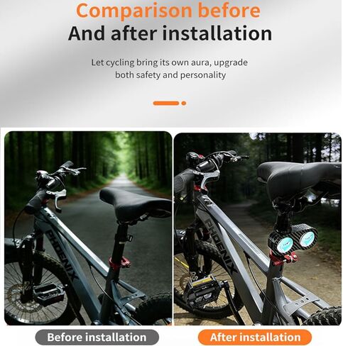 LED Dynamic Demon Eyes Bike Tail Light, 2026 Upgraded No APP Waterproof Type-C Smart 3D Lens Bicycle Tail Light with 20 Models Remote Control, LED Devil Eyes TailLight for Cycling, Motorcycle in Kuwait
