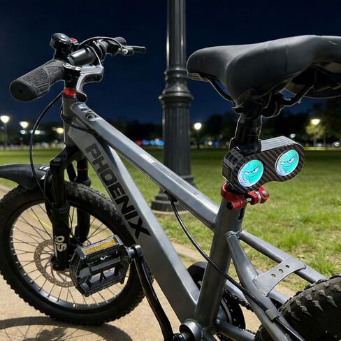 LED Dynamic Demon Eyes Bike Tail Light, 2026 Upgraded No APP Waterproof Type-C Smart 3D Lens Bicycle Tail Light with 20 Models Remote Control, LED Devil Eyes TailLight for Cycling, Motorcycle in Kuwait