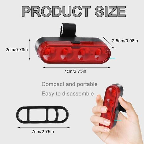 USB-C Rechargeable Bike Tail Light for Night Riding 2 Pack Bicycle Rear Lights Front and Back Cycling Bright Safety Flashlight Accessories 4 Modes for Adults Kids Men Women Road Mountain in Saudi Arabia