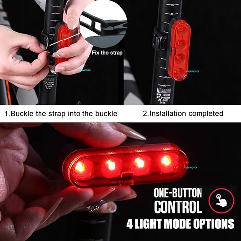 USB-C Rechargeable Bike Tail Light for Night Riding 2 Pack Bicycle Rear Lights Front and Back Cycling Bright Safety Flashlight Accessories 4 Modes for Adults Kids Men Women Road Mountain in Saudi Arabia