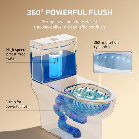 DeerValley One Piece Toilet Elongated Toilet with Soft-Close Seat Powerful 1.1/1.6 GPF Dual Flush Standard Height Toilets Skirted Design 12" Rough-In DV-1F026 in Kuwait