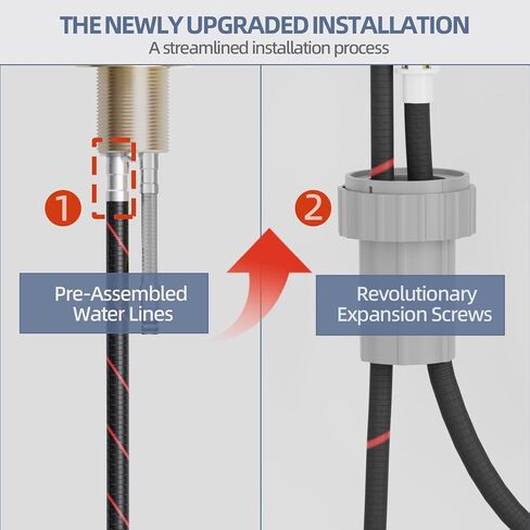 صنبور حمام من النيكل المصقول من VXV واسع الانتشار مقاس 8 بوصات، صنبور حوض ذو 3 فتحات مع تصريف منبثق وخطوط إمداد مرفقة مسبقًا لسهولة التركيب بنفسك، صنبور لحوض الحمام، RV in Kuwait
