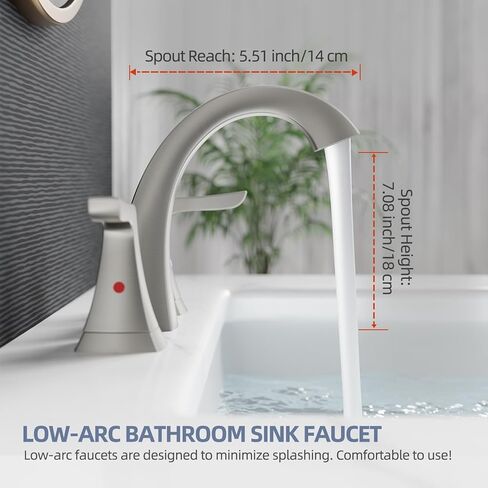 صنبور حمام من النيكل المصقول من VXV واسع الانتشار مقاس 8 بوصات، صنبور حوض ذو 3 فتحات مع تصريف منبثق وخطوط إمداد مرفقة مسبقًا لسهولة التركيب بنفسك، صنبور لحوض الحمام، RV in Kuwait