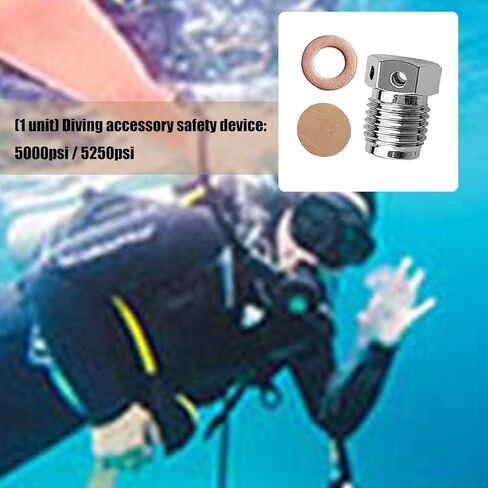 Scubas Tanks Valves Burst Disc Assembly Universals Diving Equipment Device for High Pressure Environment Enduring Stainless Steel Diving Accessory in Saudi Arabia