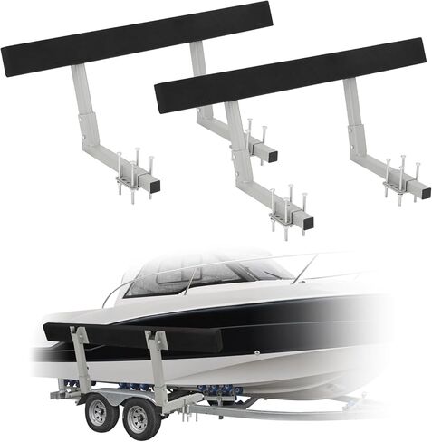 60" Boat Trailer Guide, 2PCS Rustproof Steel Trailer Guide ons, Trailer Guides with Carpet-Padded Boards, Mounting Parts Included, for Ski Boat, Fishing Boat, Sailboat Trailer in Kuwait
