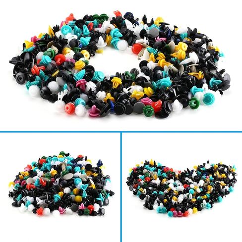 500 قطعة جسم السيارة العالمي البلاستيك دفع دبوس برشام لوحة الكسوة السحابة كليب القالب in Kuwait