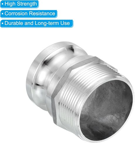 PATIKIL 1 Pack 2.5" Aluminum Cam Lock Fittings - Male Adapter x Female NPT Thread, Quick Disconnect Coupling Cam Lock Hose Fitting, Corrosion Resistant (Part A Cam Groove Type) in Saudi Arabia