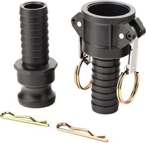 تركيبات GASHER 1 بوصة Camlock من النوع A & D من البولي بروبيلين ومجموعة تركيب خرطوم الأخدود مع 1 بوصة أنثى × ذكر Camlock × 1 بوصة خرطوم بار (عبوتان) in Saudi Arabia