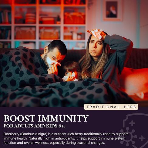 شراب البيلسان العضوي من Oasisforce للبالغين والأطفال، 250 مجم قطرات سائلة من البيلسان لدعم المناعة مع فيتامين C والزنك، مكمل المناعة، صبغة مستخلص نبات السمبوكوس، نباتي، غير معدل وراثيًا، 2 أونصة سائلة in Kuwait