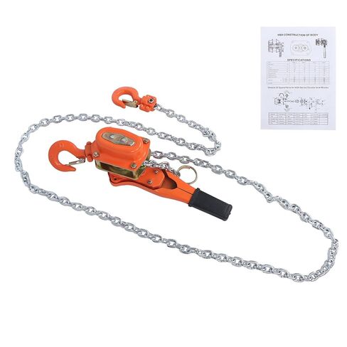 Manual Lever Chain Hoist, 3/4 Ton (0.75T) 1650 lbs Capacity 10 FT Come Along G80 Galvanized Carbon Steel with Weston Double-Pawl Brake Auto Chain Leading & 360° Rotation Hook in Saudi Arabia