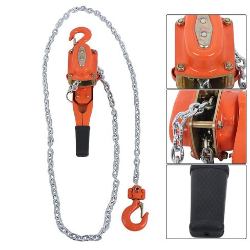 Manual Lever Chain Hoist, 3/4 Ton (0.75T) 1650 lbs Capacity 10 FT Come Along G80 Galvanized Carbon Steel with Weston Double-Pawl Brake Auto Chain Leading & 360° Rotation Hook in Saudi Arabia