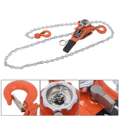 Manual Lever Chain Hoist, 3/4 Ton (0.75T) 1650 lbs Capacity 10 FT Come Along G80 Galvanized Carbon Steel with Weston Double-Pawl Brake Auto Chain Leading & 360° Rotation Hook in Saudi Arabia