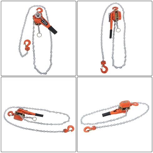 Manual Lever Chain Hoist, 3/4 Ton (0.75T) 1650 lbs Capacity 10 FT Come Along G80 Galvanized Carbon Steel with Weston Double-Pawl Brake Auto Chain Leading & 360° Rotation Hook in Saudi Arabia