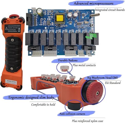 رافعة لاسلكية للتحكم عن بعد الصناعية رافعة علوية رافعة جسرية تحكم 8 قناة زر الارسال واستقبال 24 فولت 36 فولت 110 فولت 220 فولت in Kuwait