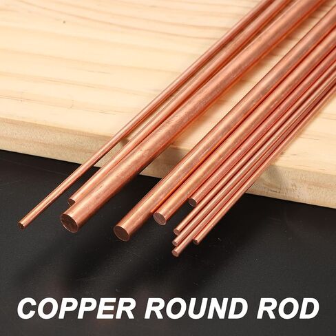 PATIKIL 2Pcs 99.99% Pure Copper Round Rod, 2.6mm / 0.1" Dia 10.2" Length Bare Copper cu Metal Rod Lathe Bar Stock for DIY Metal Craft Hobbies Gardening Industry Decoration in Saudi Arabia