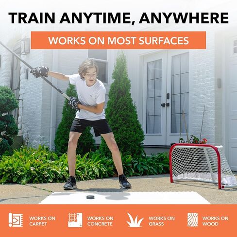 ACE HOCKEY Hockey Tiles - 20 sqft Off-Ice Training for Stickhandling & Shooting - 9-Pack Durable Interlocking HDPE Dryland Hockey Practice Surface for At-Home, Backyard, Garage, Synthetic Ice Mat in Kuwait