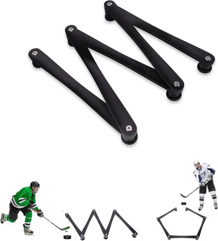 معدات تدريب الهوكي، أداة تدريب على التعامل مع عصا الهوكي مكونة من 5 أقسام تساعد مع مفاصل قابلة للتعديل غير قابلة للانزلاق للتحكم في عفريت، وممارسة المهارات ووقت رد الفعل، أسود in Kuwait