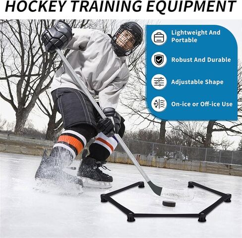 معدات تدريب الهوكي، أداة تدريب على التعامل مع عصا الهوكي مكونة من 5 أقسام تساعد مع مفاصل قابلة للتعديل غير قابلة للانزلاق للتحكم في عفريت، وممارسة المهارات ووقت رد الفعل، أسود in Kuwait