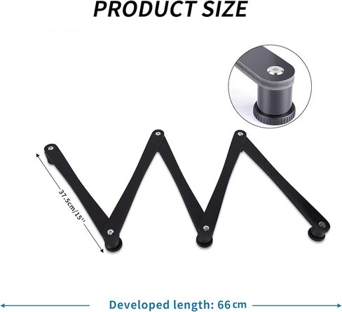 معدات تدريب الهوكي، أداة تدريب على التعامل مع عصا الهوكي مكونة من 5 أقسام تساعد مع مفاصل قابلة للتعديل غير قابلة للانزلاق للتحكم في عفريت، وممارسة المهارات ووقت رد الفعل، أسود in Kuwait