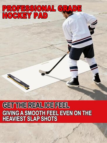 kasifei Professional Hockey Shooting Pad with Puck Rebounder - 60" x 30" Synthetic Ice Surface - Portable Training Equipment for Shooting, Passing and Stickhandling Performance in Kuwait
